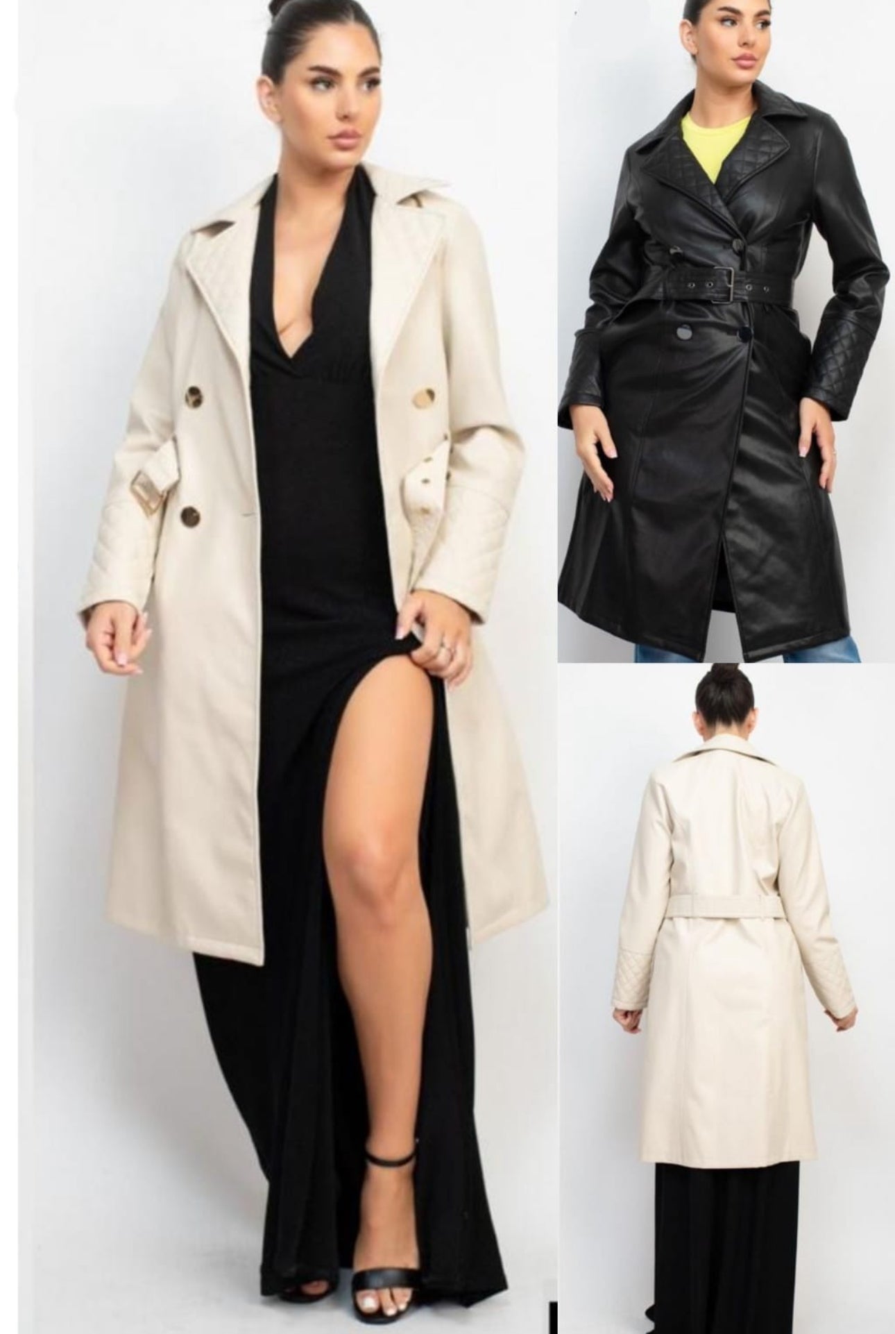 GABARDINA EFECTO PIEL IVORY
