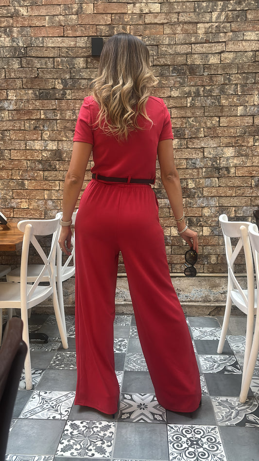 SET BLUSA Y PANTALÓN ROJO