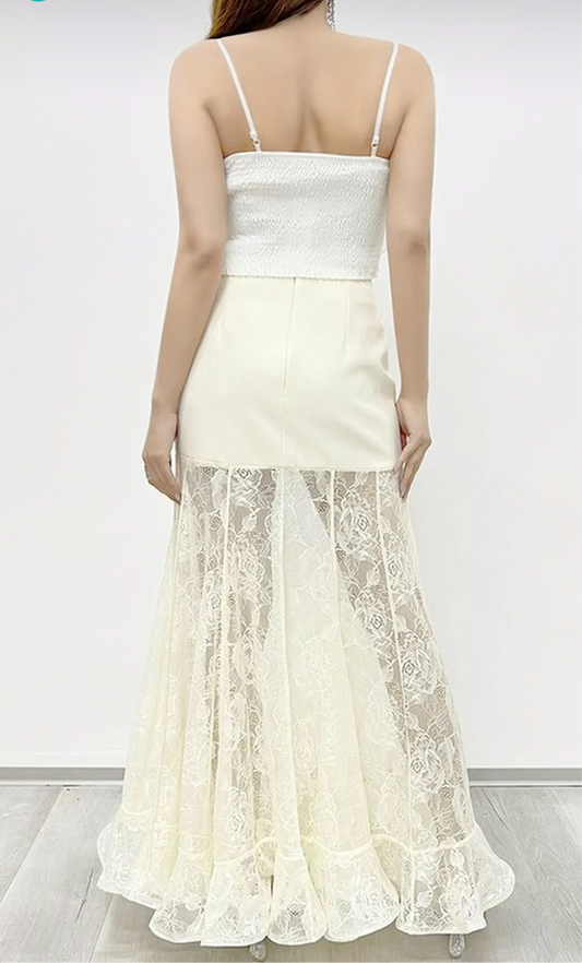 FALDA LARGA ENCAJE IVORY