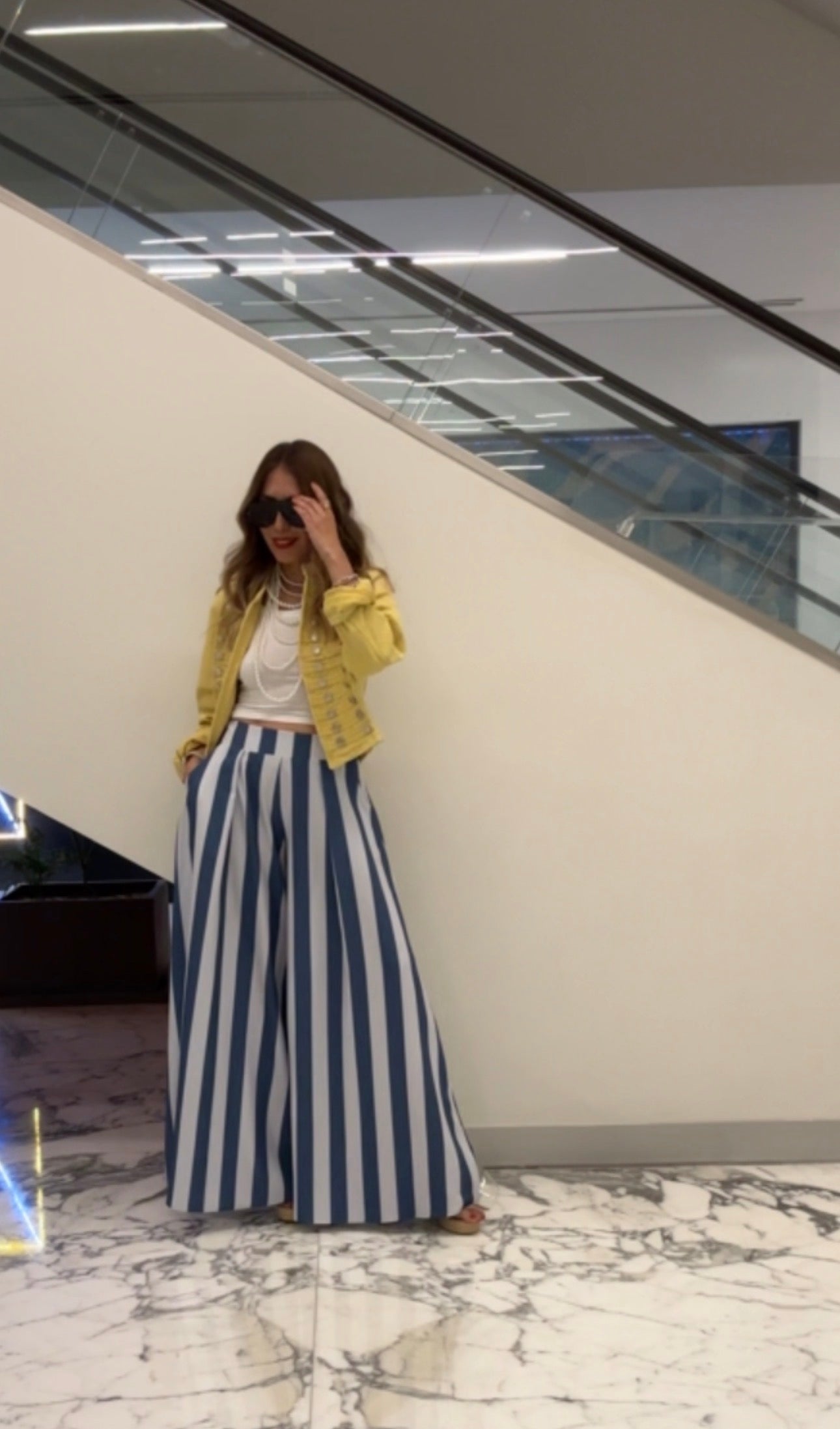 PANTALÓN WIDE LEG TIPO PALAZZO RAYAS