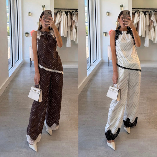 SET BLUSA Y PANTALÓN SATIN