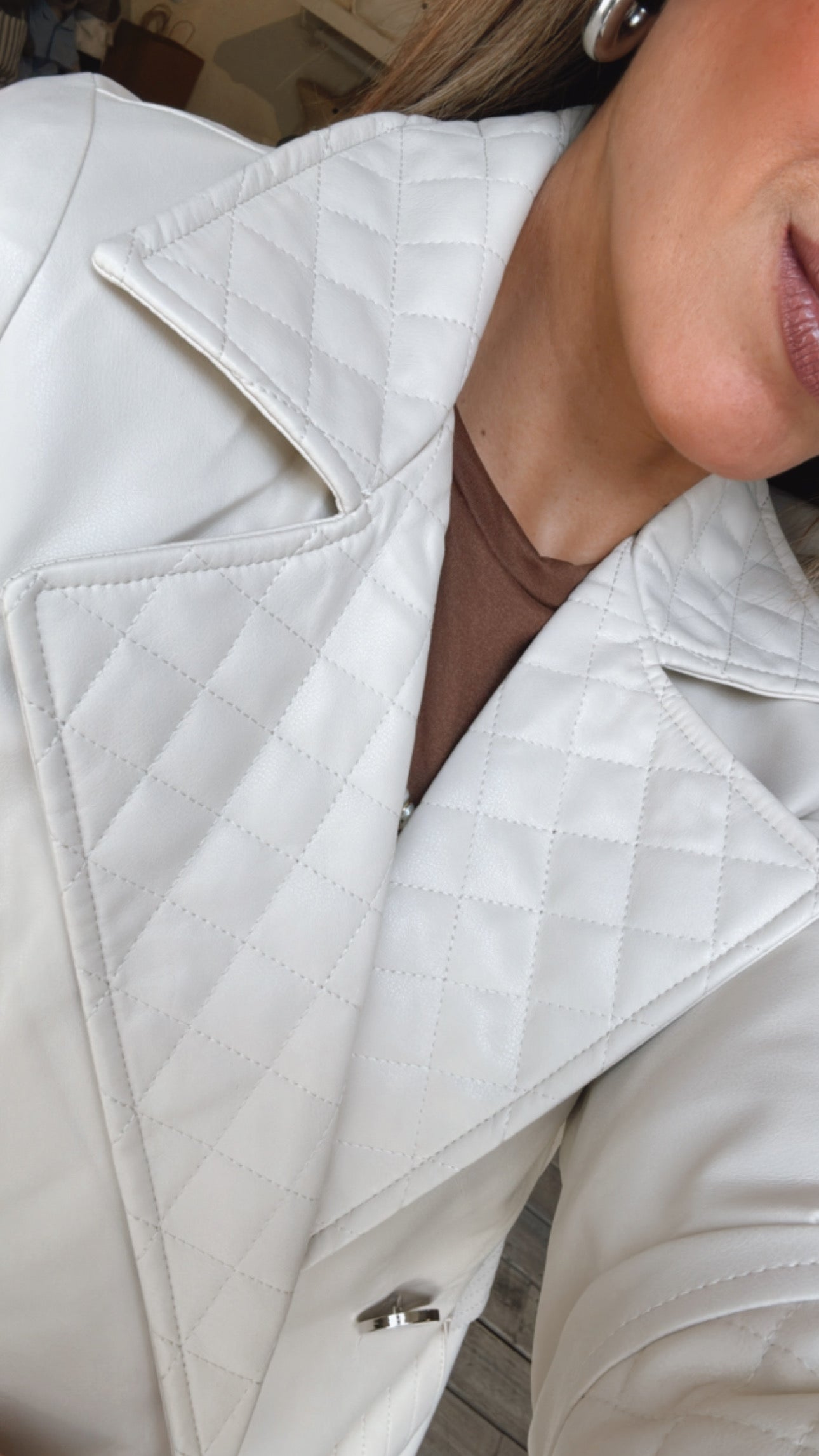 GABARDINA EFECTO PIEL IVORY