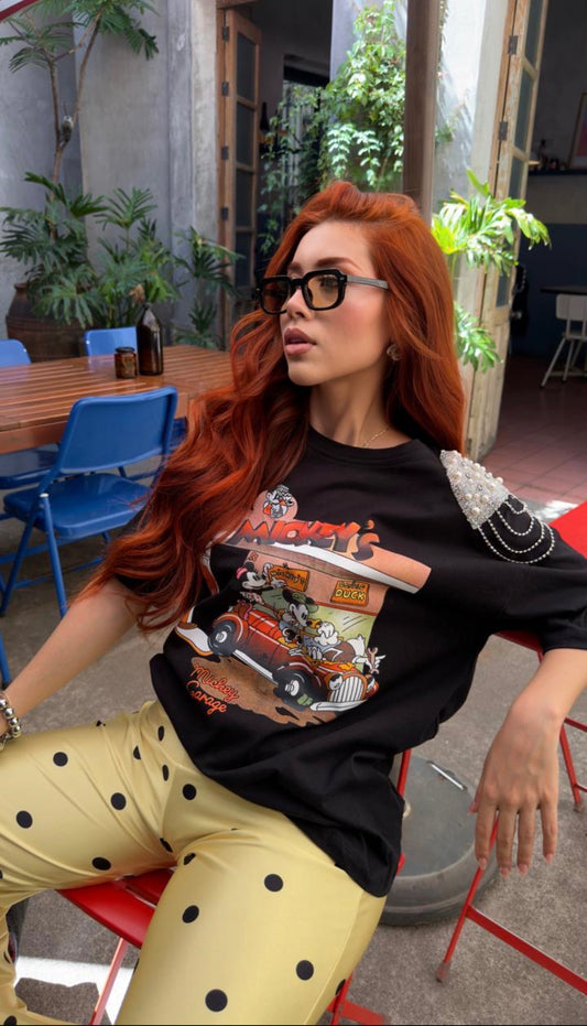 T-SHIRT MICKEY HOMBRERAS CRISTALES
