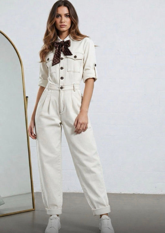 OVEROL BEIGE CORBATA