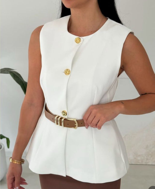 CHALECO LARGO CINTURÓN