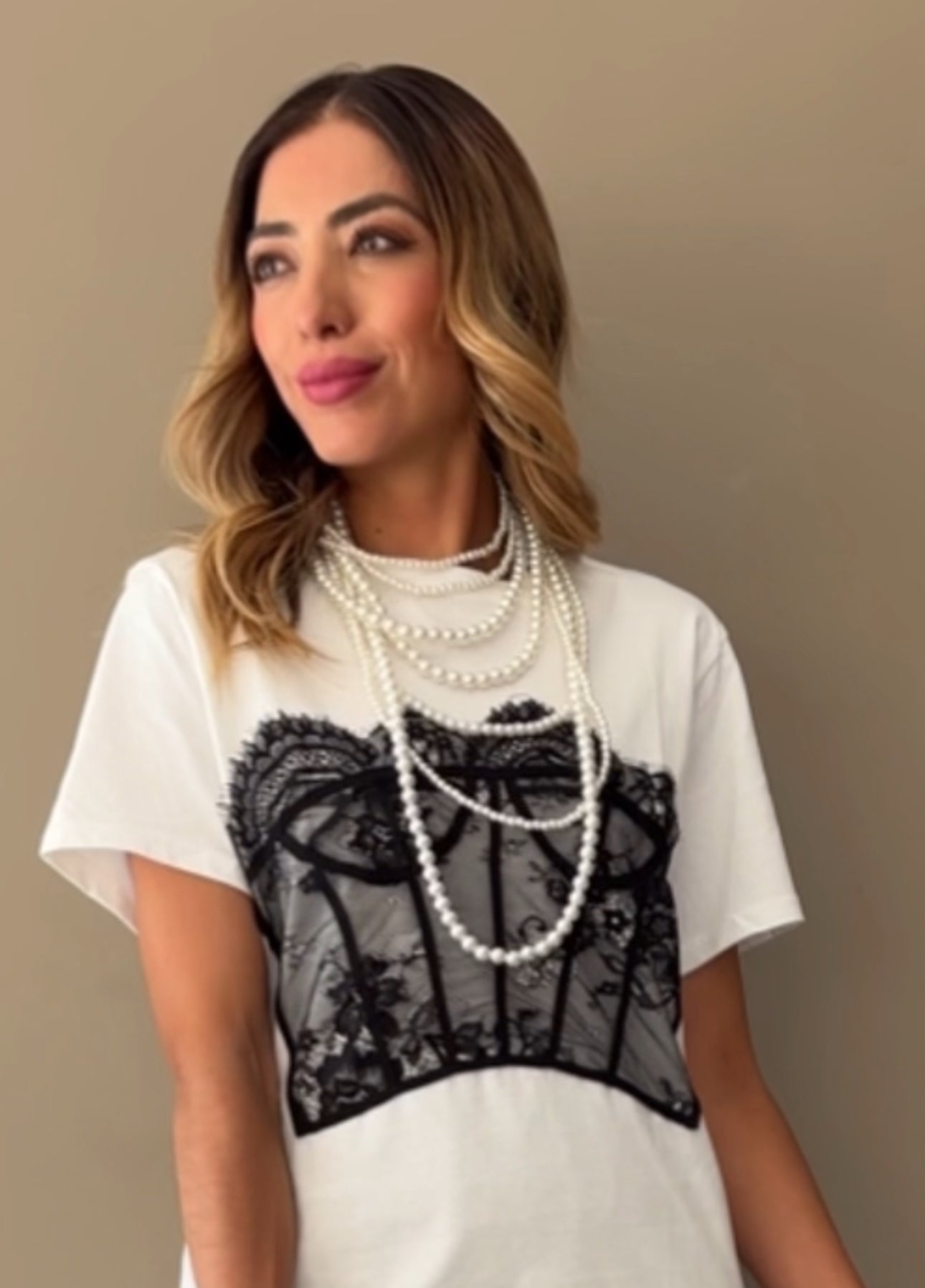 SET TSHIRT Y FALDA ENCAJE