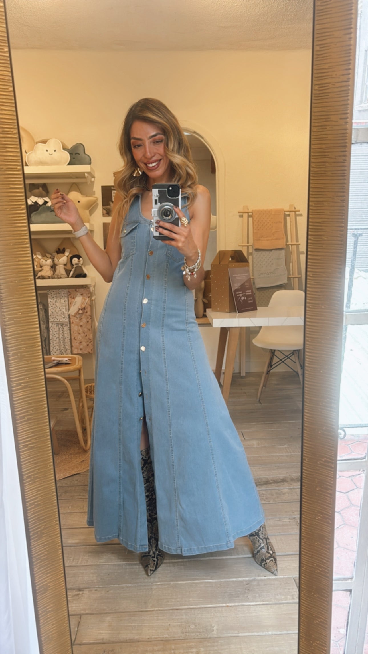 VESTIDO HALTER DENIM