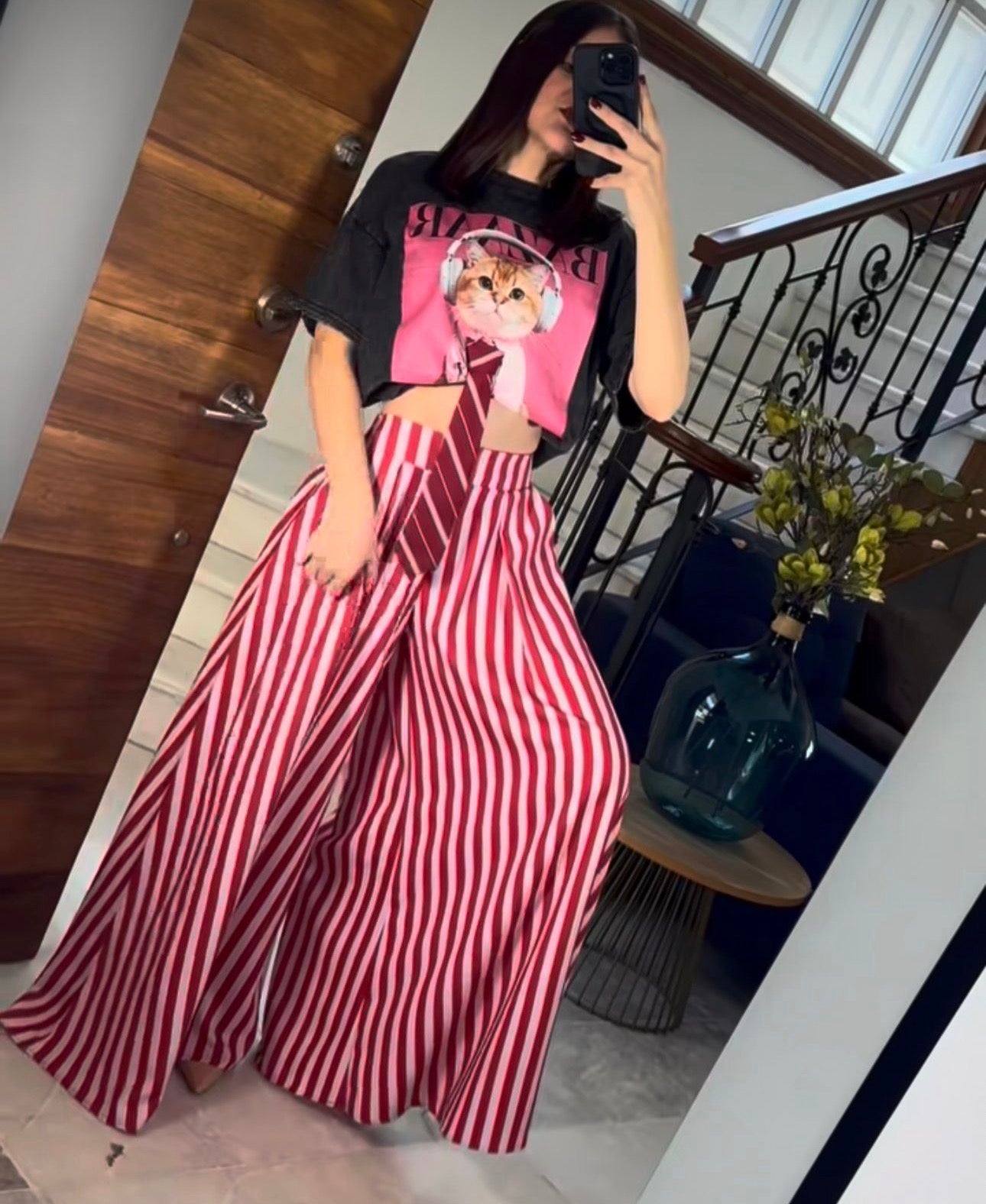 PANTALÓN WIDE LEG TIPO PALAZZO RAYAS