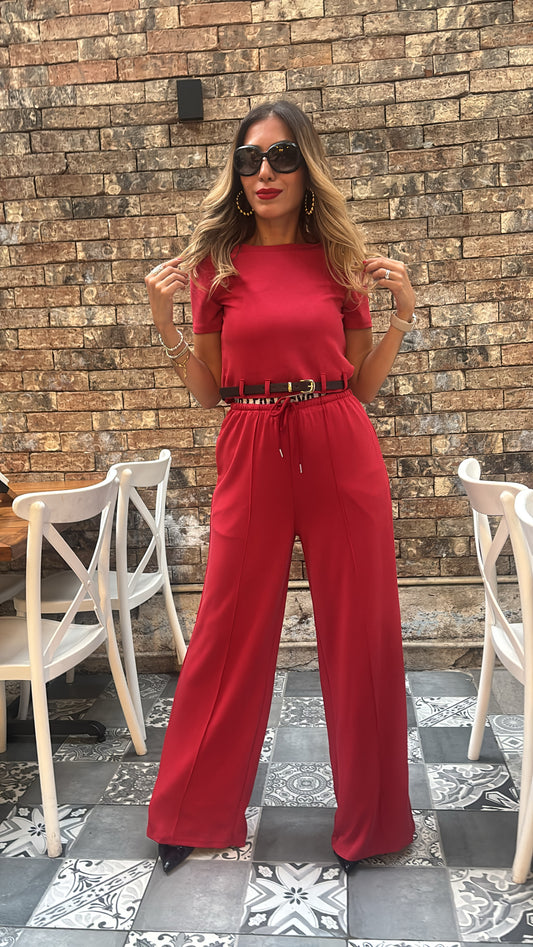 SET BLUSA Y PANTALÓN ROJO