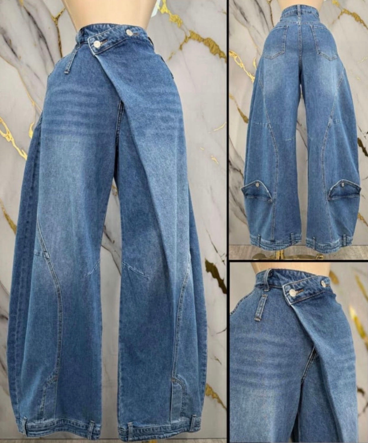 JEANS GLOBO CINTURA ASIMÉTRICA