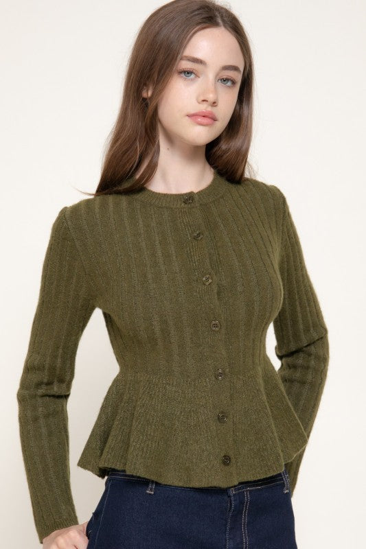 SUÉTER PEPLUM OLIVO
