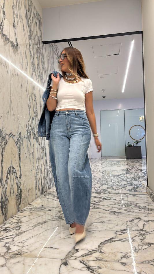 JEANS BARREL DENIM