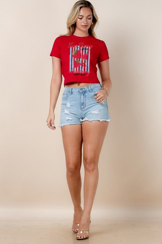 T-SHIRT ESTAMPADO FRESAS