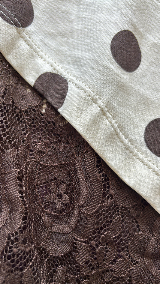 BLUSA LUNARES CON ENCAJE (POLKA DOTS)