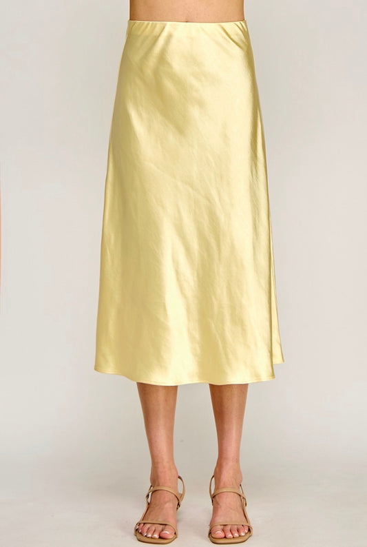 FALDA SATIN AMARILLO