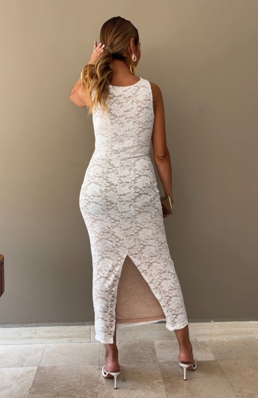 VESTIDO ENCAJE BLANCO