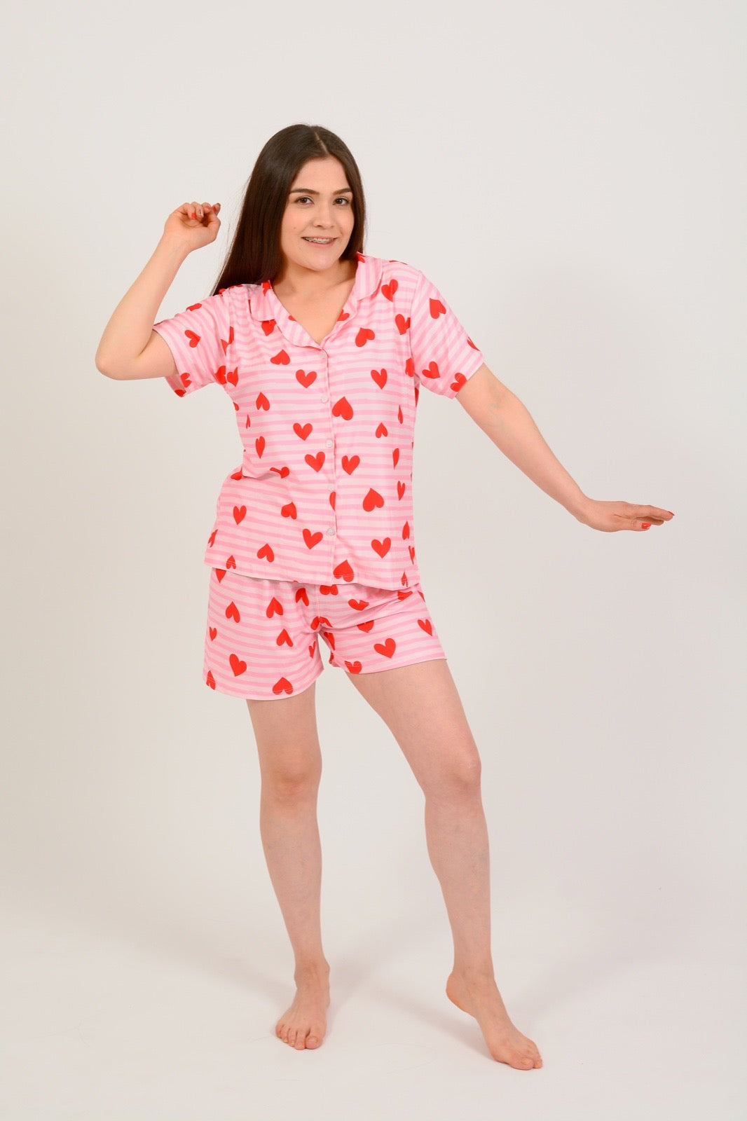 PIJAMA CORAZÓN BOTONES
