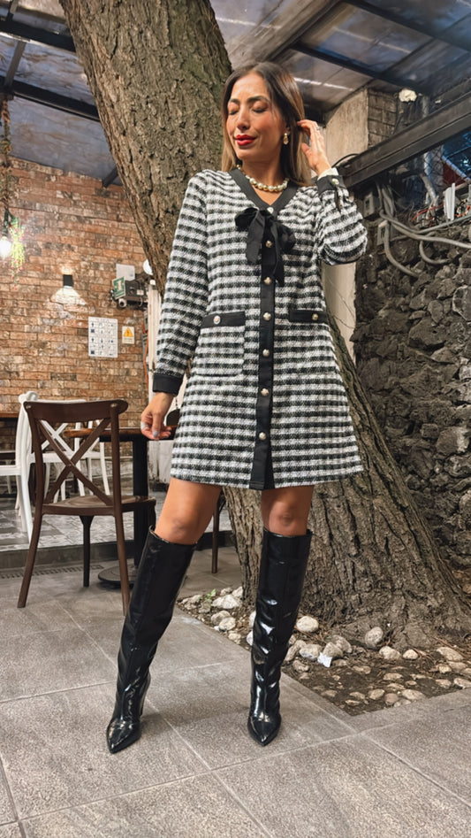 VESTIDO NEGRO TWEED