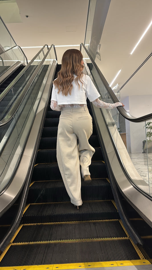 PANTALÓN VESTIR BARREL BEIGE