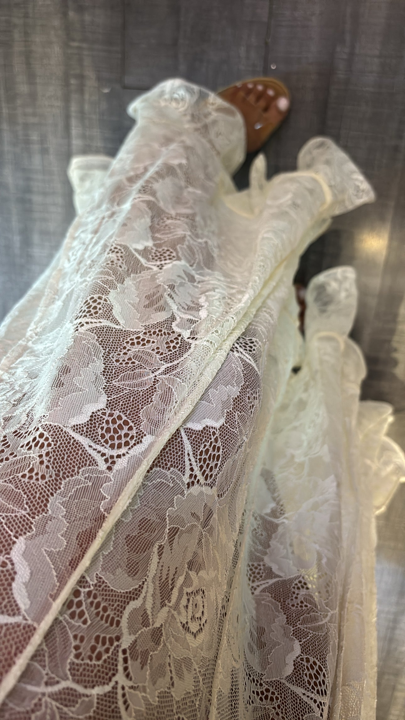 FALDA LARGA ENCAJE IVORY