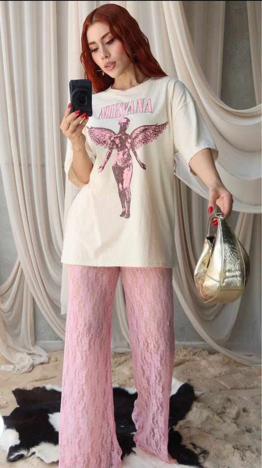 PANTALÓN ENCAJE ROSA