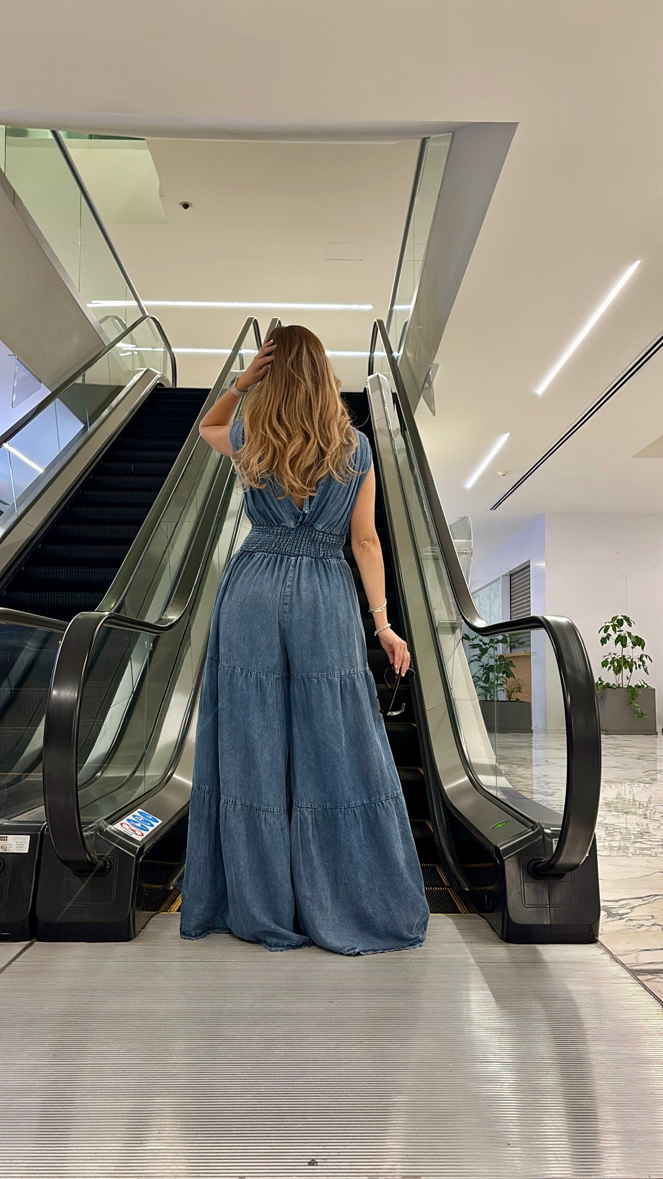 PALAZZO ESCOTE DENIM