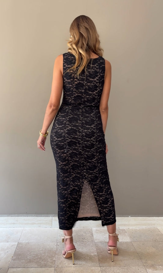 VESTIDO ENCAJE NEGRO
