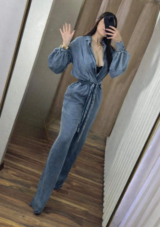 ENTERIZO MANGA LARGA DENIM