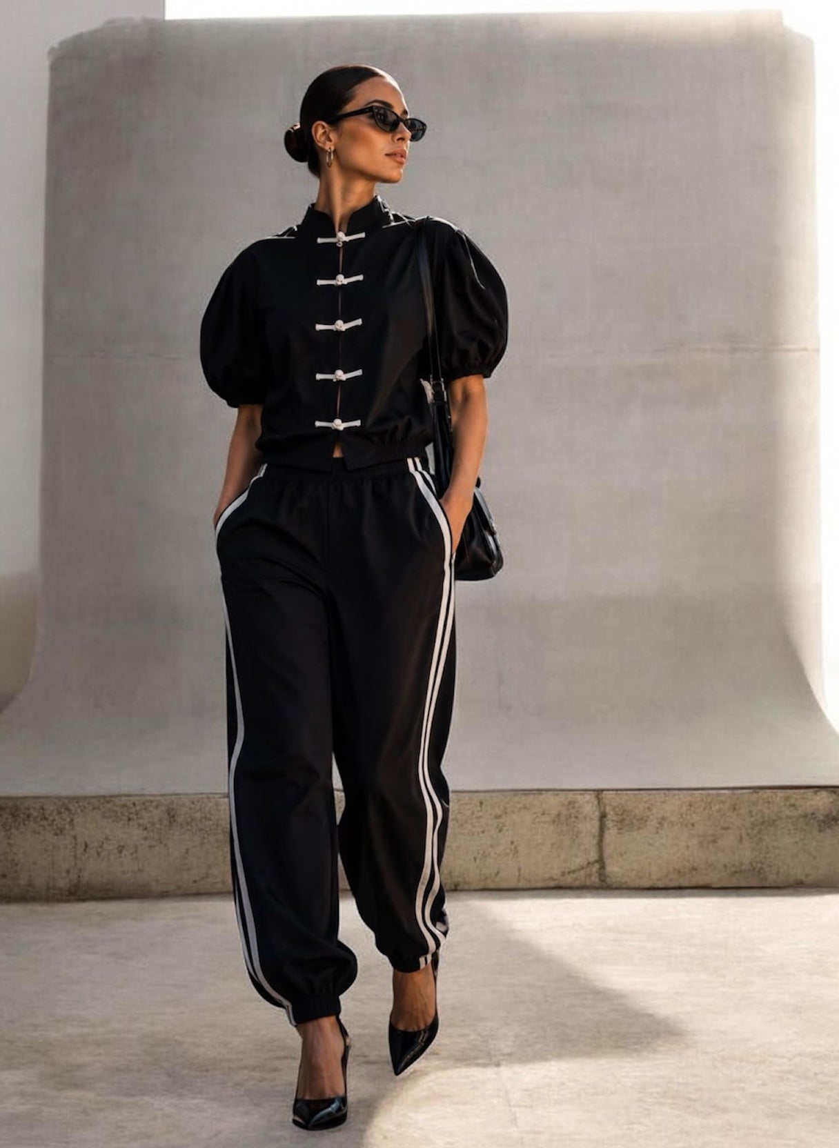 SET BLUSA Y PANTALÓN BOTONES CHINOS