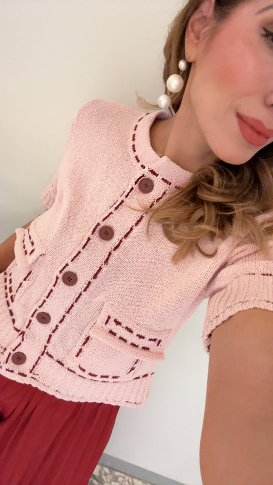 BLUSA PESPUNTE ROSA