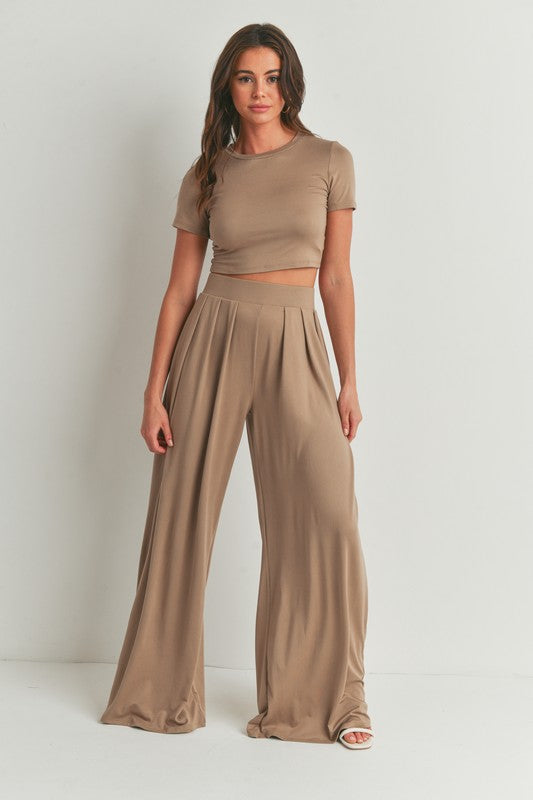 SET PANTALÓN Y BLUSA TOSTADO