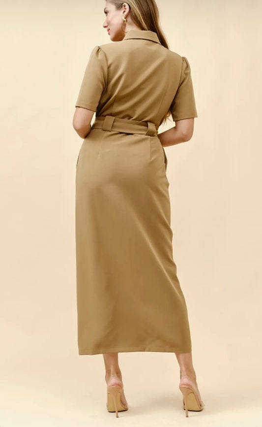 VESTIDO BOTONES OLIVO