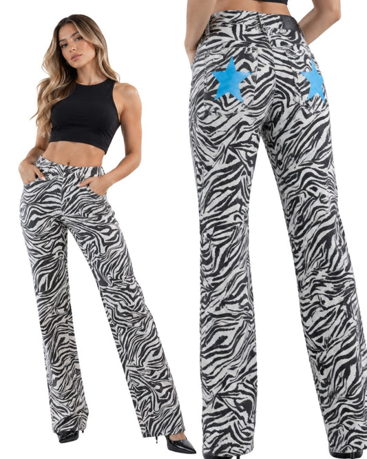 JEANS CEBRA CON ESTRELLA