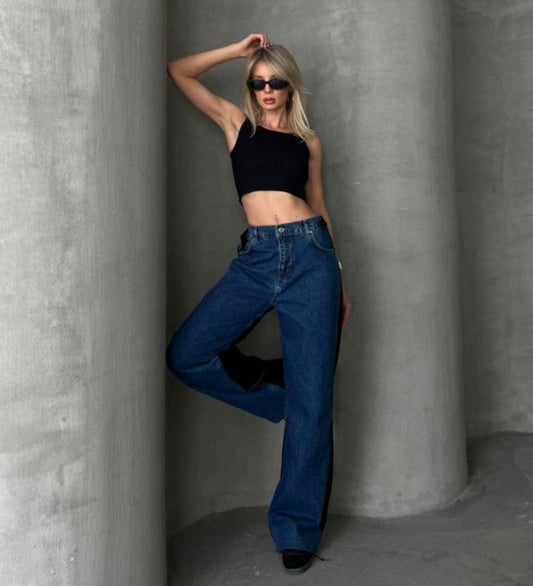 JEANS CON VINIPIEL