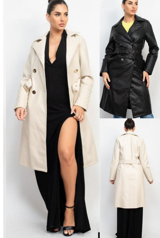 GABARDINA EFECTO PIEL IVORY