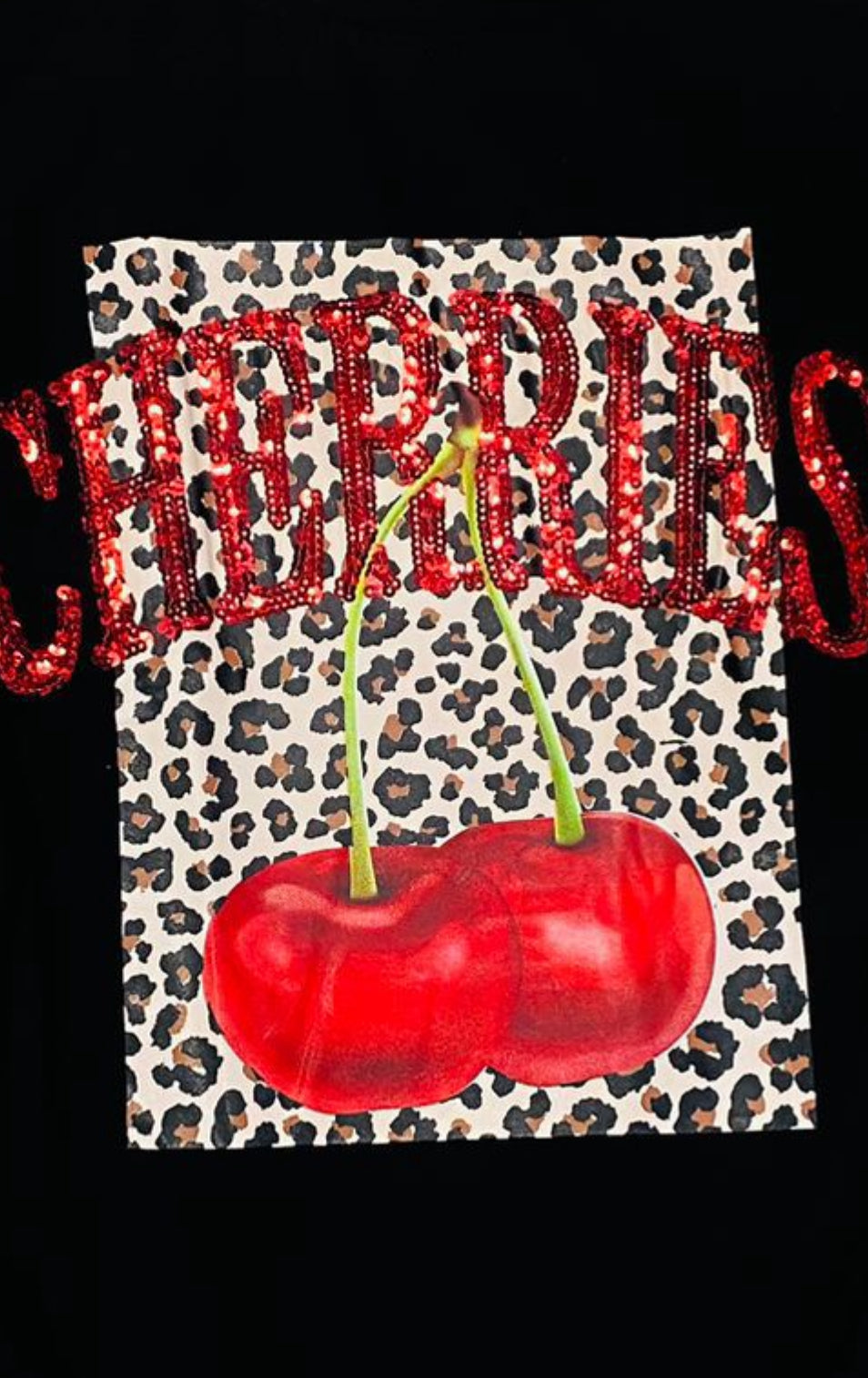 TSHIRT CHERRIES NEGRO