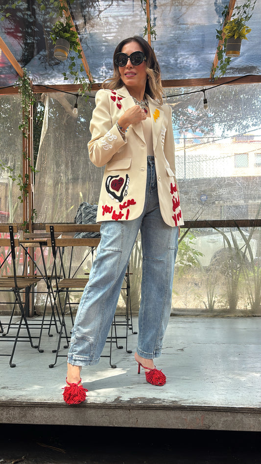 BLAZER BORDADO BEIGE
