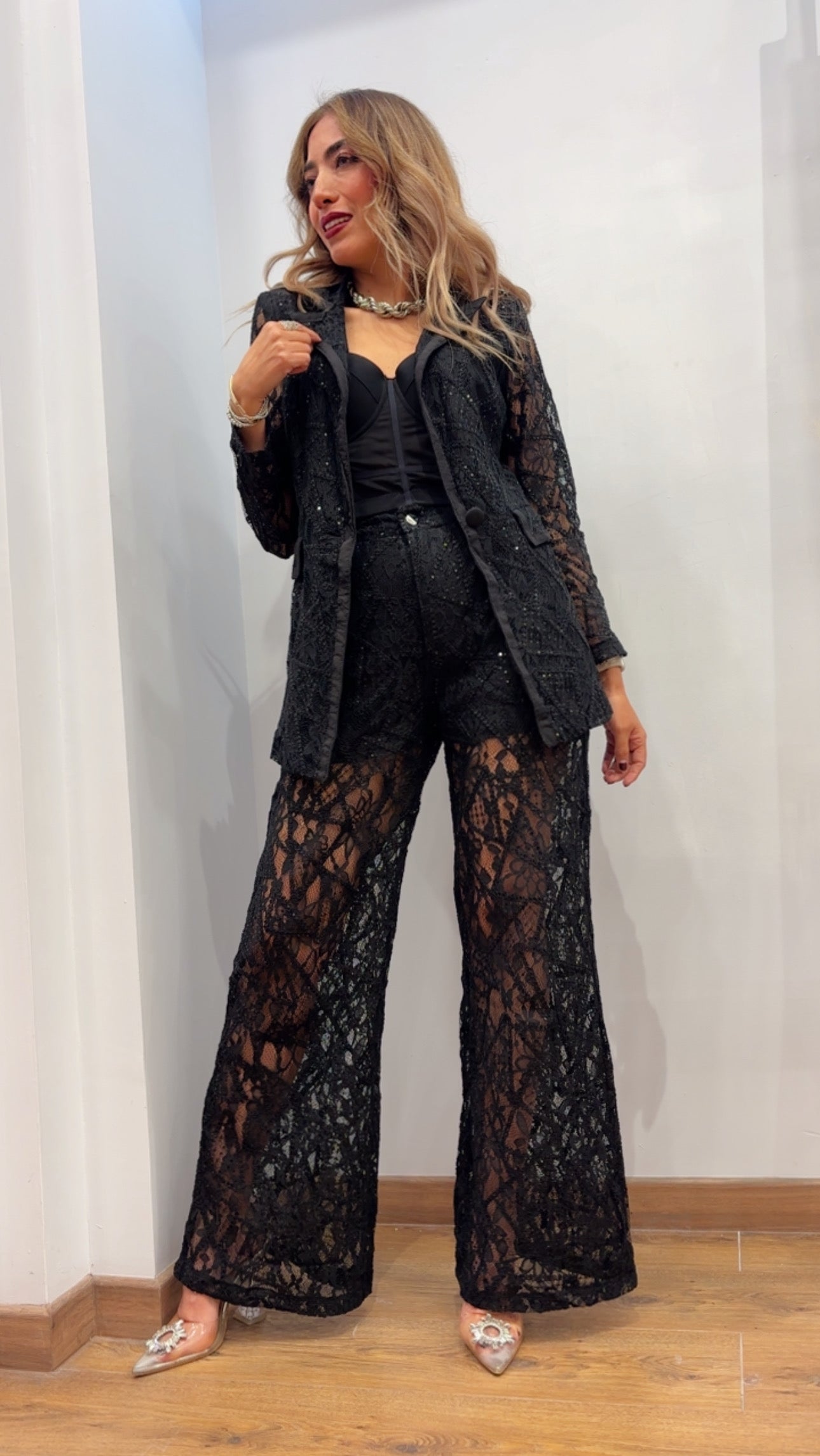 CONJUNTO SASTRERÍA BRILLO NEGRO