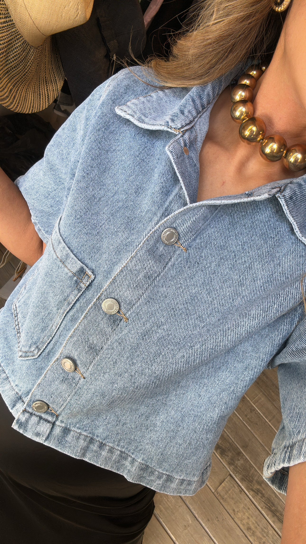 CAMISA DENIM CROP