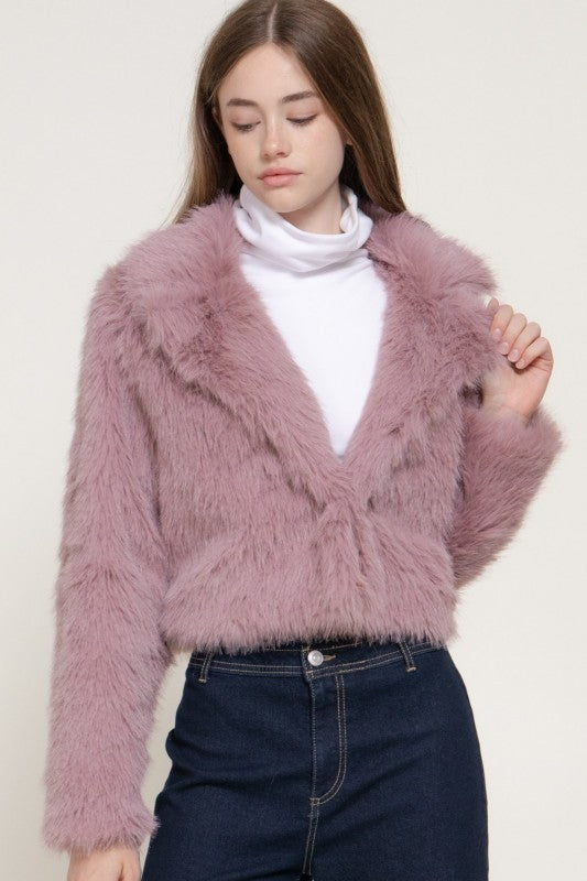 ABRIGO ROSA FAUX FUR