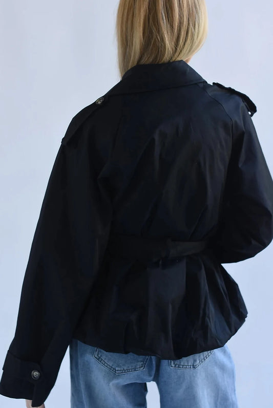 GABARDINA PEPLUM NEGRO
