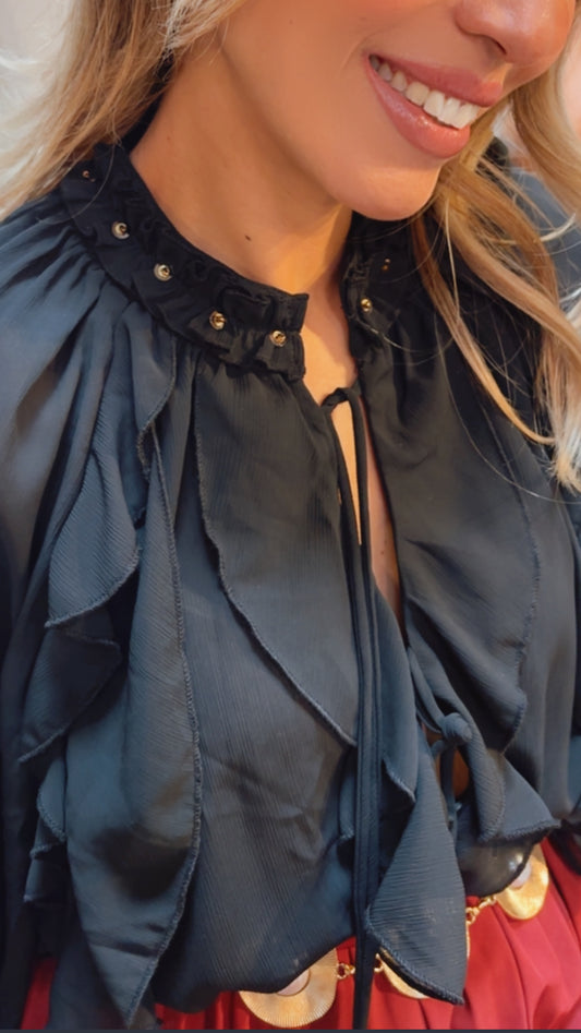 BLUSA NEGRO OLANES