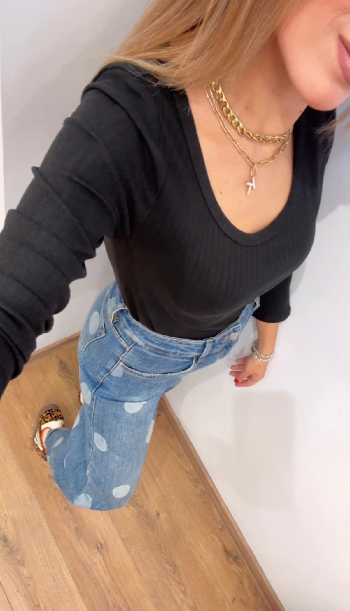 TOP MANGA LARGA CANALÉ NEGRO