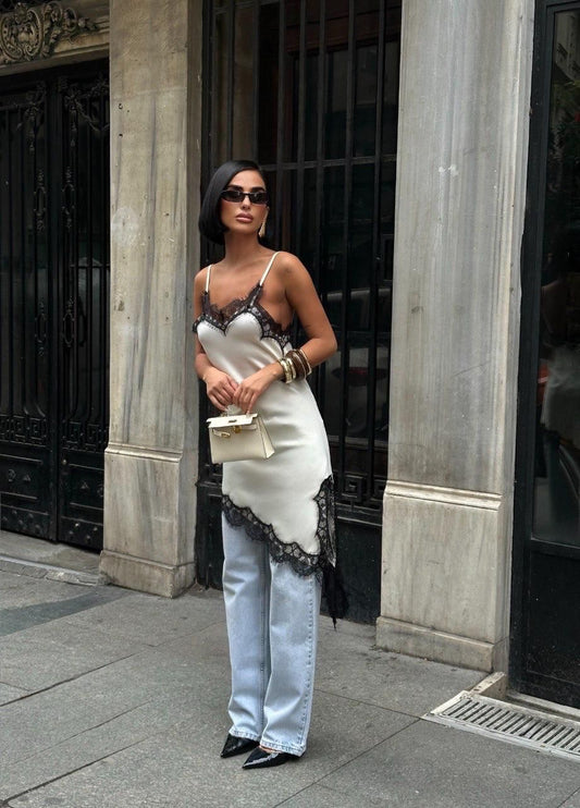 VESTIDO LENCERO MARFIL