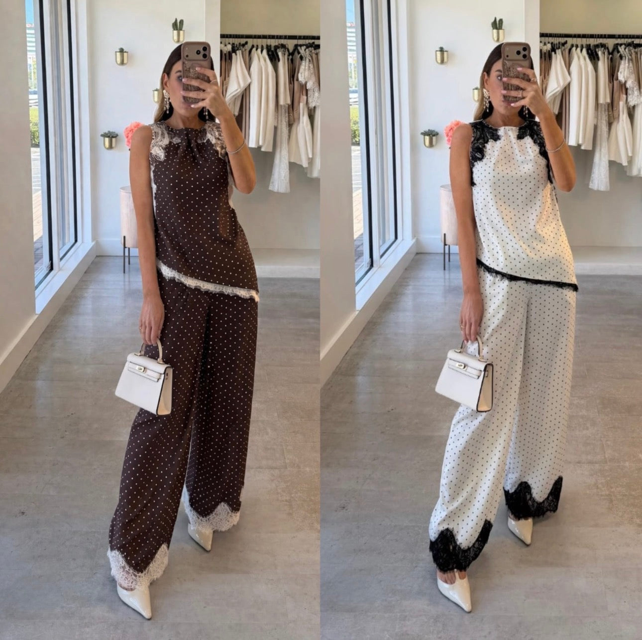 SET BLUSA Y PANTALÓN SATIN