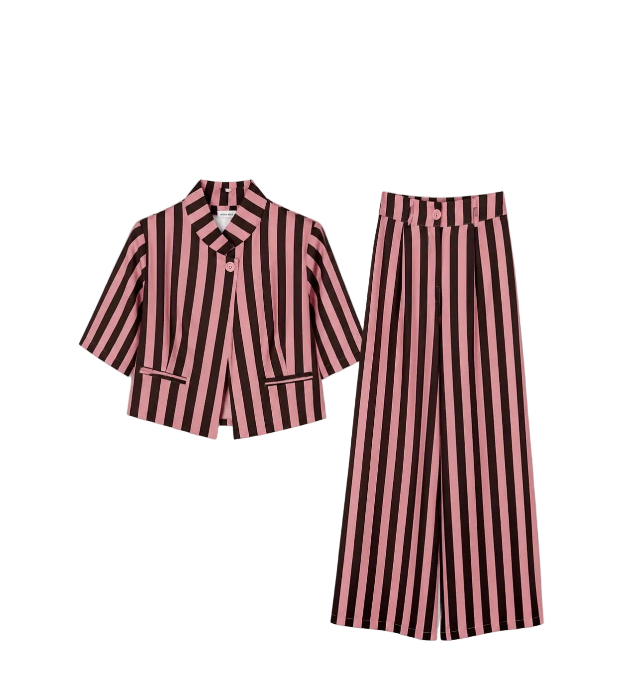CONJUNTO SACO Y PANTALÓN FLUIDO RAYAS