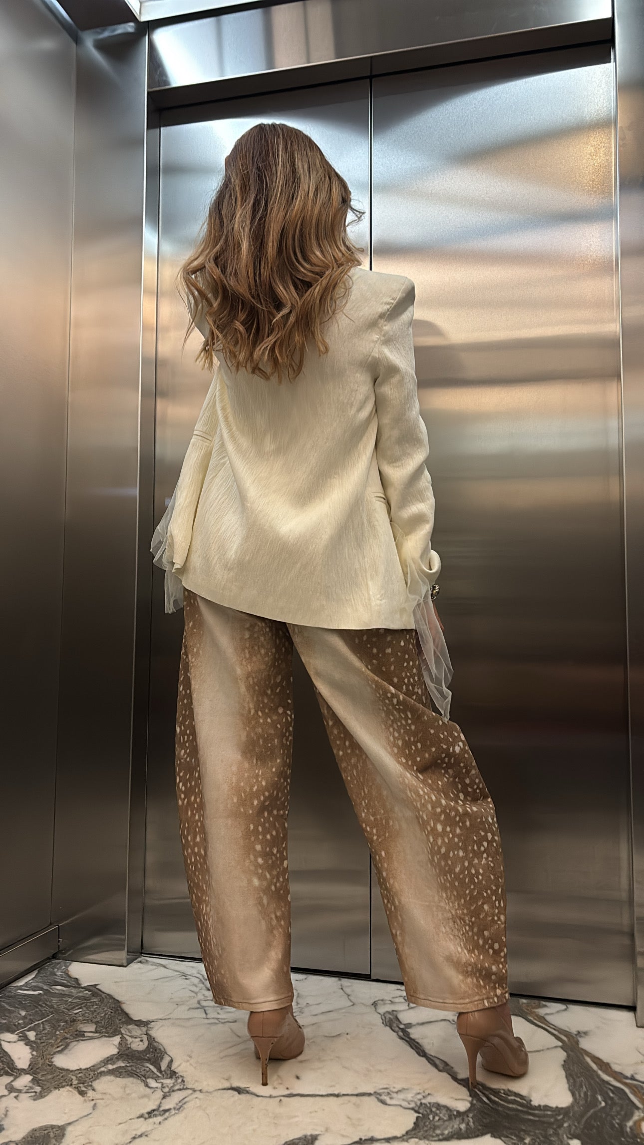 BLAZER LINO CON TUL BEIGE