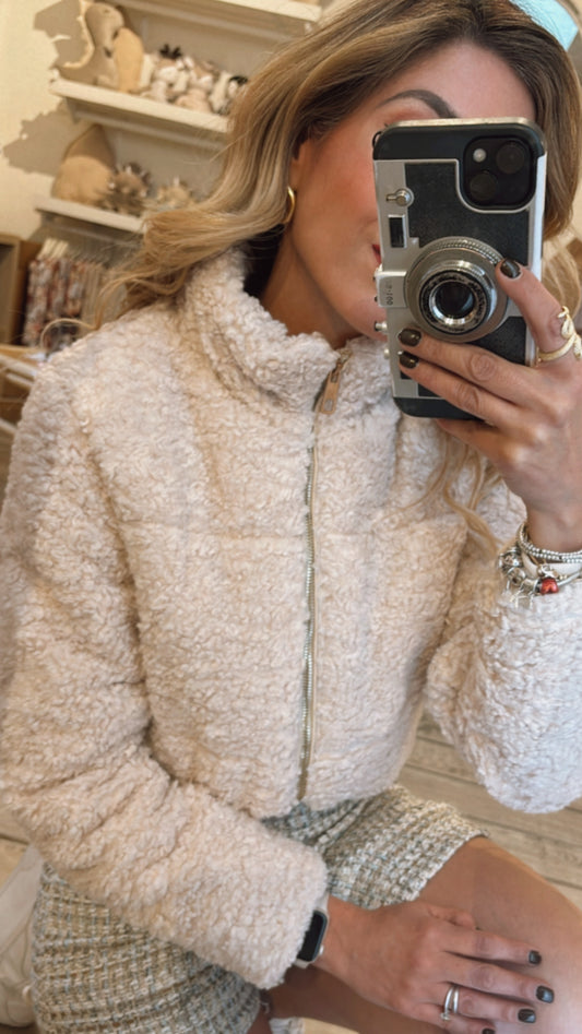 CHAMARRA BORREGUITO HUESO