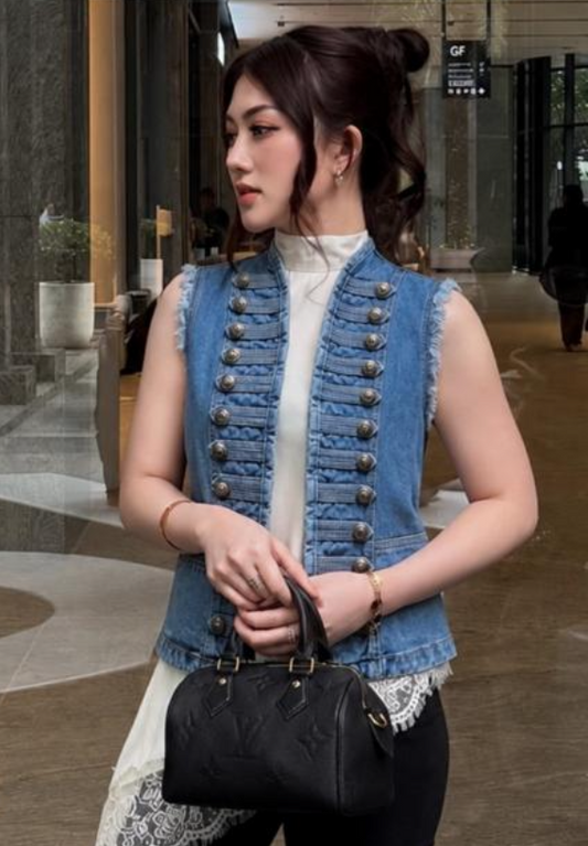 CHALECO MILITAR DENIM