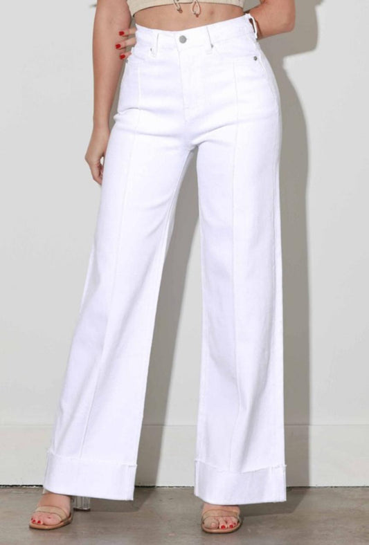 JEANS DOBLADILLO BLANCO
